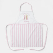 Tablier Boulangerie à rayures roses (Recto)