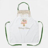 Tablier Boulangerie Blush Pink Gâteau Gold Parties scintil (Recto)