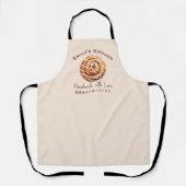 Tablier Boulangerie Café cannelle Pain Roll Aquarelle Rust (Recto)