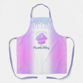 Tablier Boulangerie Cupcake Bleu violet Parties scintillan (Recto)