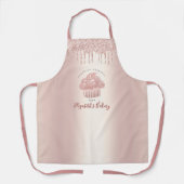 Tablier Boulangerie Cupcake Rose Parties scintillant or Dr (Recto)