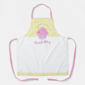 Tablier Boulangerie Cupcake Rose Sucré Dessert Jaune Perso (Recto)