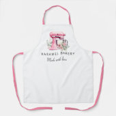 Tablier Boulangerie de mélange de gâteau rose floral (Recto)