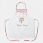 Tablier Boulangerie Gâteau Blush Parties scintillant Rose  (Recto)