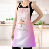 Tablier Boulangerie Gâteau Blush Rose Parties scintillant 