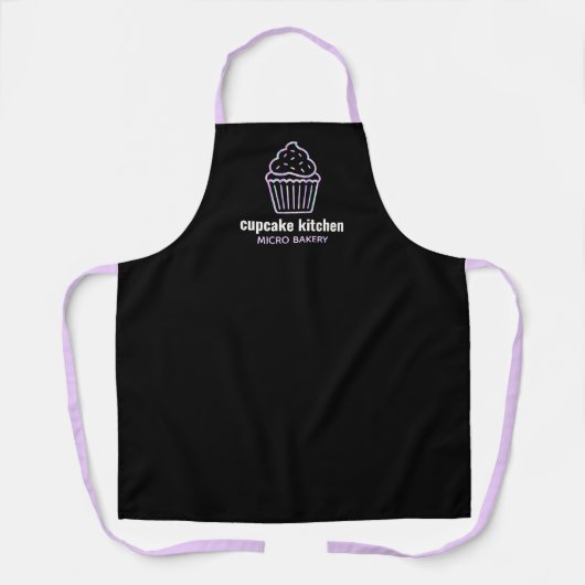 Tablier boulangerie moderne nom iridescente cupcake person (Recto)