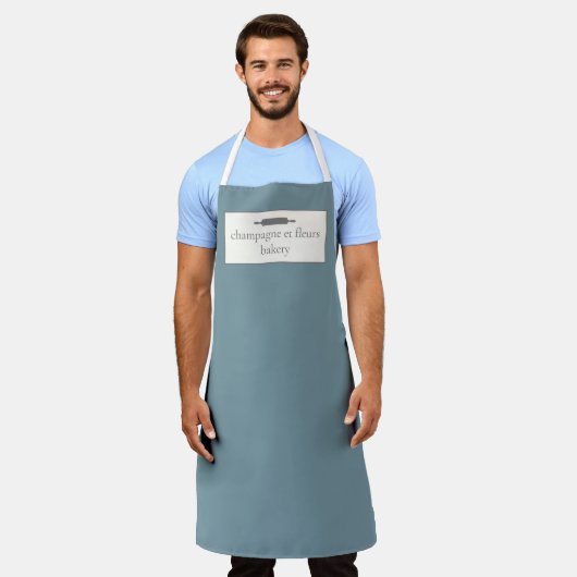 Tablier Boulangerie personnalisée Nom Pierre Bleu Chef ou  (Porté)