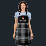 Tablier Boulangerie professionnelle en plaid noir et blanc<br><div class="desc">Plaid de buffle noir et blanc,  boulangerie professionnelle Apron. Ajoutez votre propre image ou logo,  votre nom et votre texte pour personnaliser.</div>