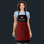 Tablier Boulangerie professionnelle moderne rouge noir pla<br><div class="desc">Plaque de buffle rouge rustique moderne,  boulangerie professionnelle Apron. Ajoutez votre propre image ou logo,  votre nom et votre texte pour personnaliser.</div>