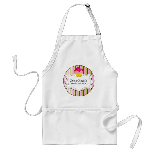 Tablier Boulangerie Whimsical Cupcake Personnalisée (Devant)