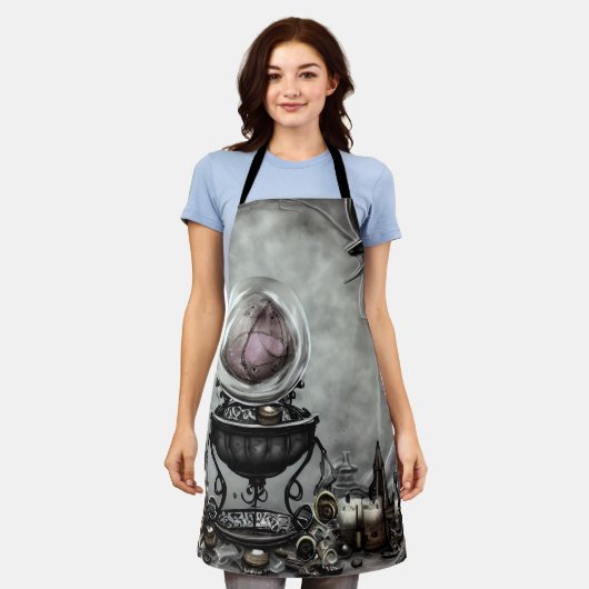 Tablier Boule en cristal violet orange et articles de cuis (Porté)