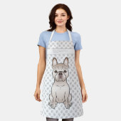 Tablier Bouledogue français crème / Chien Frenchie & nom p (Porté)