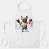 Tablier Bouledogue français dans le ring de boxe (Recto)