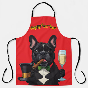Tablier Bouledogue français French Bulldog Nouvel An