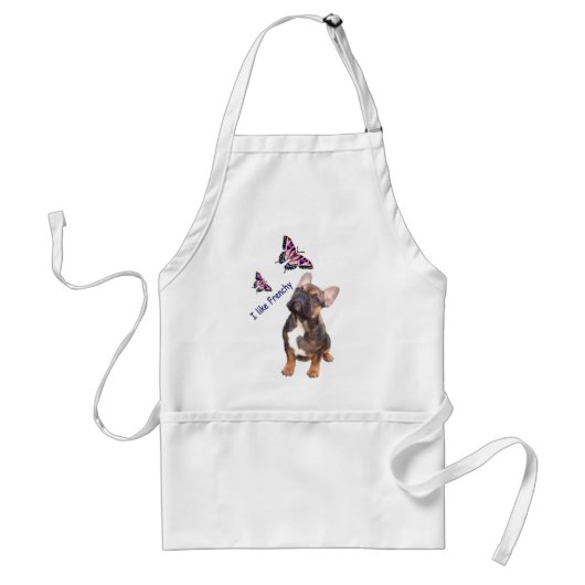 Tablier Bouledogue français Papillons Jour (Devant)