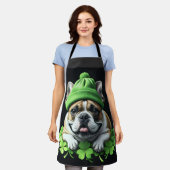 Tablier Bouledogue français Saint-Patrick Day Trèfle Chanc (Porté)