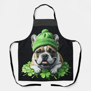 Tablier Bouledogue français Saint-Patrick Day Trèfle Chanc