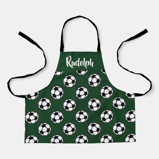 Tablier Boules de football motif vert (Recto)