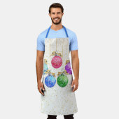 Tablier Boules de Noël et Confetti (Porté)