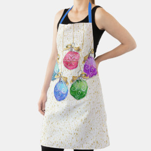 Tablier Boules de Noël et Confetti