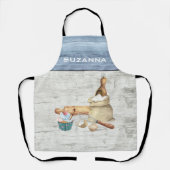 Tablier Boulon de cuisson à l'aquarelle Cuisinière personn (Recto)