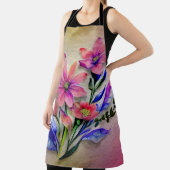 Tablier Bouquet d'aquarelle, Arrière - plan coloré (Insitu)