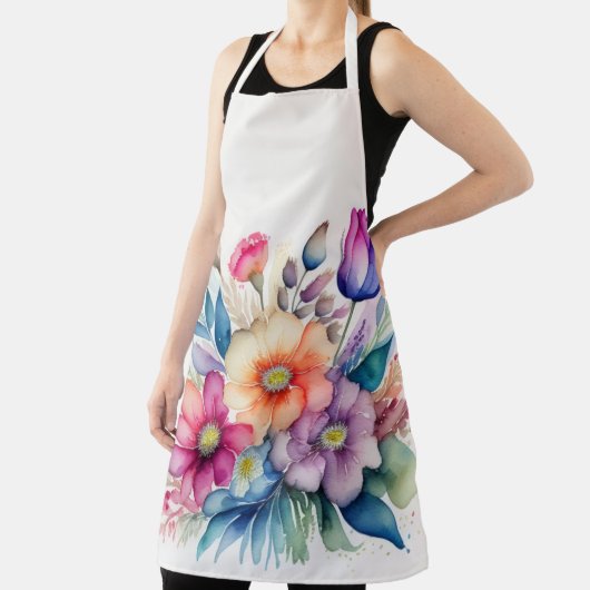 Tablier Bouquet d'aquarelle de fleurs (Insitu)