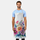 Tablier Bouquet d'aquarelle de fleurs (Porté)