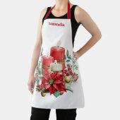 Tablier Bouquet de bougies et Poinsettia Noël (Insitu)