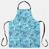 Tablier Bouquet de fleurs Roses bleues (Recto)