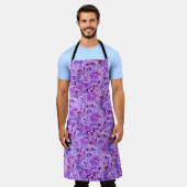 Tablier Bouquet de fleurs Roses violettes (Porté)