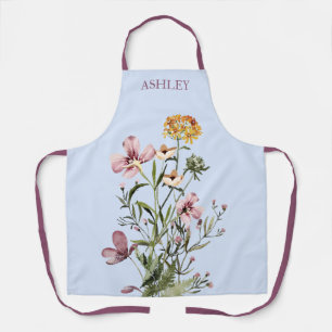 Tablier Bouquet de fleurs sauvages à l'aquarelle #1