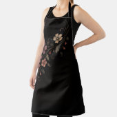 Tablier Bouquet de fleurs sur fond noir (Insitu)
