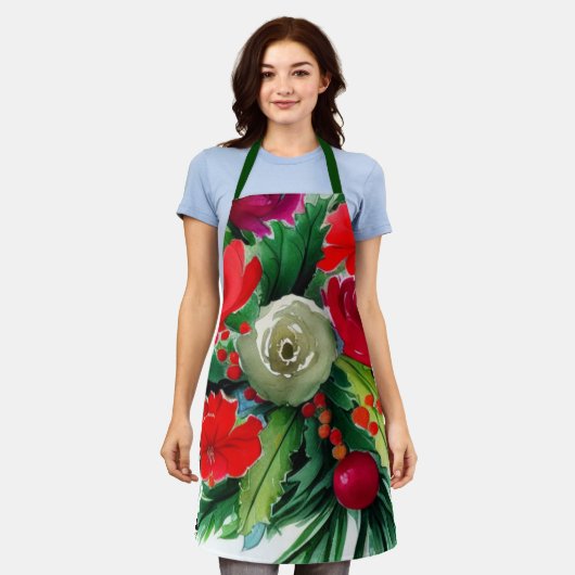 Tablier Bouquet de Noël (Porté)