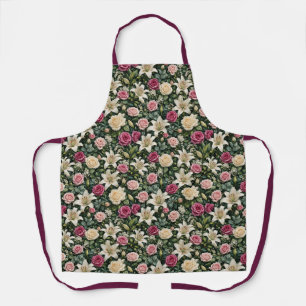 Tablier Bouquet de rose sophistiqué aux lys et feuillage