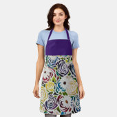 Tablier Bouquet de roses aux fleurs vives sur l'aire (Porté)