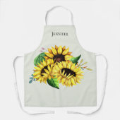 Tablier Bouquet de tournesol jaune en aquarelle (Recto)