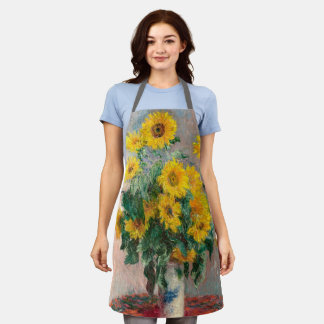 Tablier Bouquet de tournesols par Monet Art impressionnist