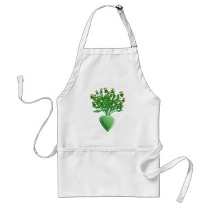 Tablier Bouquet de tracteur avec Vase Coeur Vert