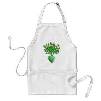 Tablier Bouquet de tracteur avec Vase Coeur Vert