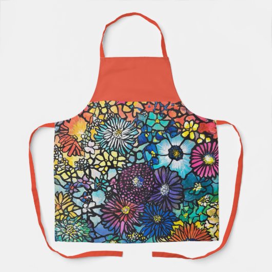 Tablier Bouquet floral vif (Recto)