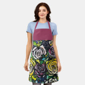 Tablier Bouquet Rose animé (Porté)