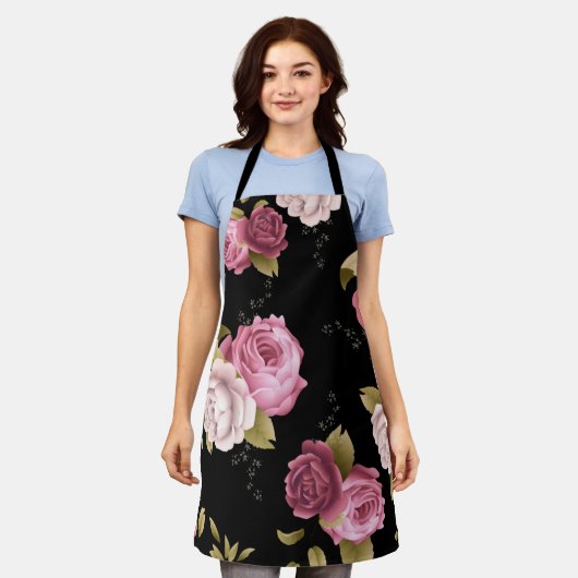 Tablier Bouquets de Roses 3 (Porté)