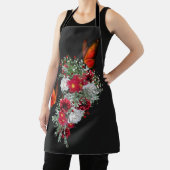 Tablier Bouquets de roses blanches, bleues et bordeaux (Insitu)