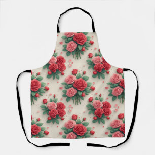 Tablier Bouquets de roses roses et rouges élégants