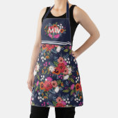 Tablier Bouquets floraux Boho vibreux Monogramme Motif (Insitu)