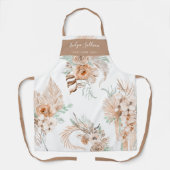 Tablier Bouquets Tropiques de Pêche Beige (Recto)
