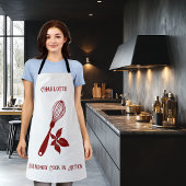 Tablier Bourgogne avec Whisk and Herb Design pour Chefs