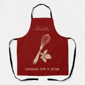 Tablier Bourgogne foncée avec Crème Whisk et Herb Design (Recto)