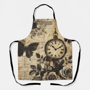 Tablier Boussole Vintage & Papillon - Papier Rustique